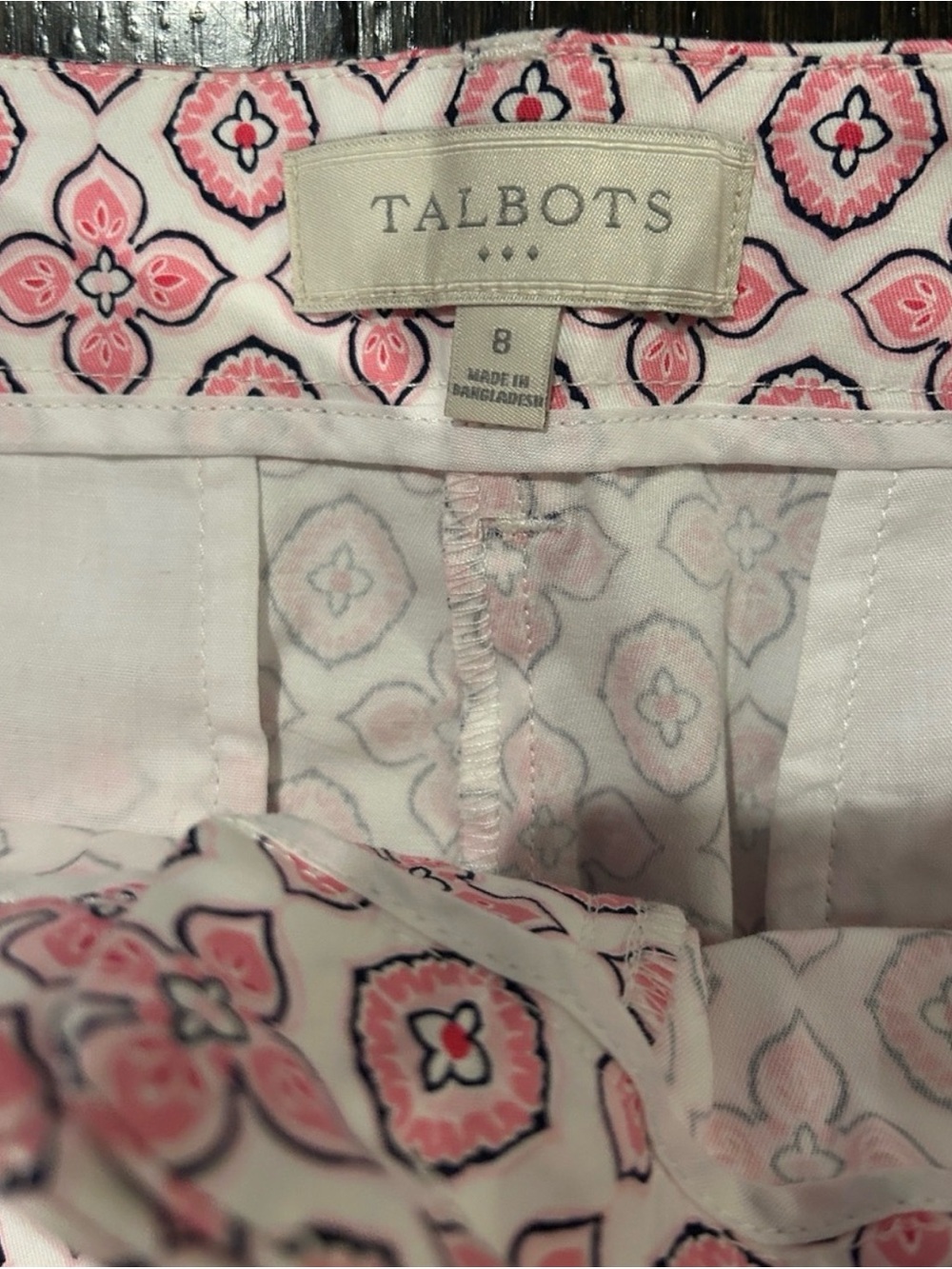 Classic Talbots Peony Tile Ankle Pants - Picture 2 of 6